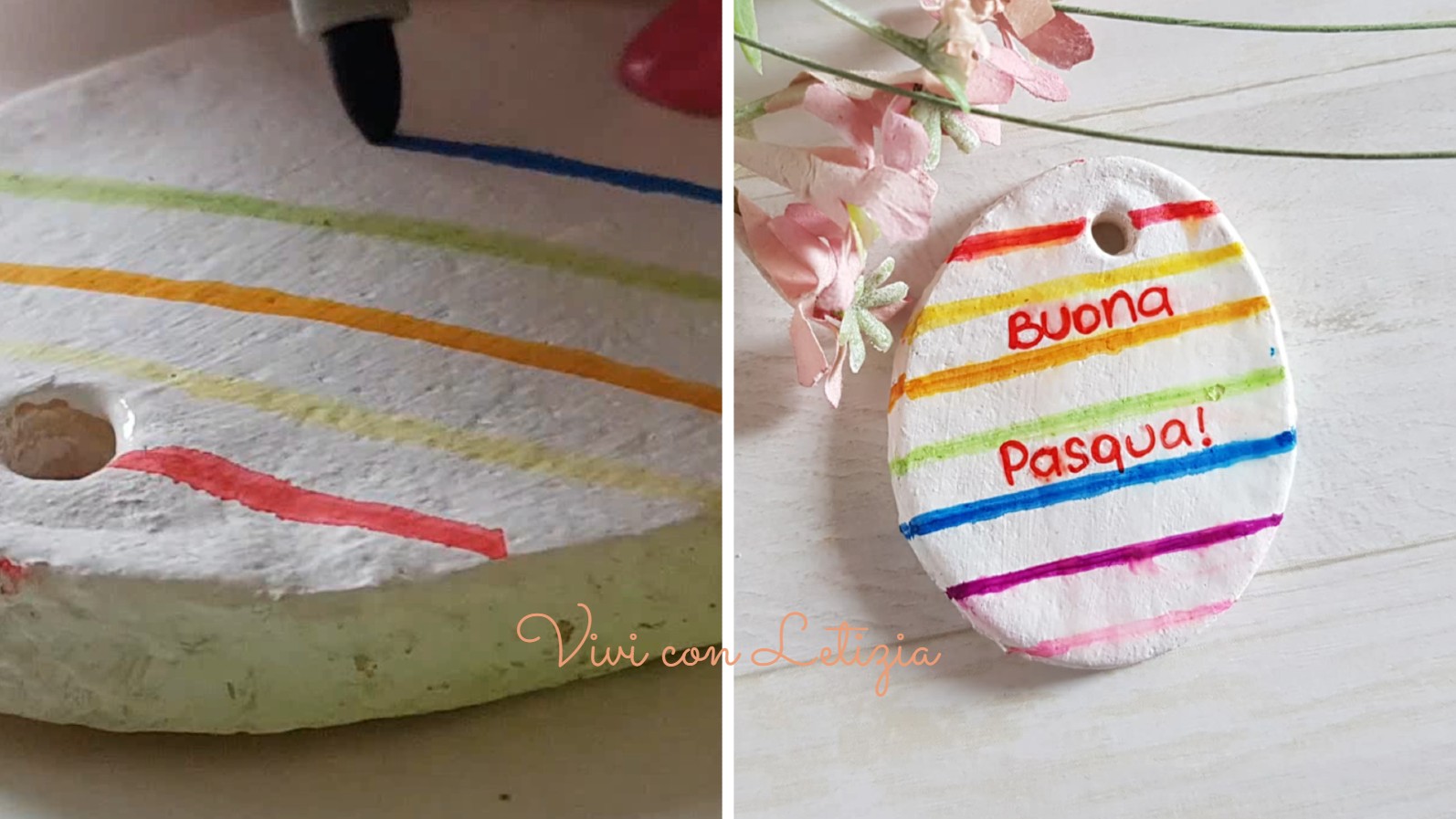 Uovo di Pasqua personalizzato con pennarelli indelebili